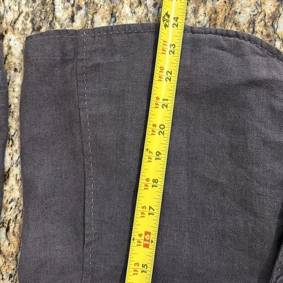 Eileen Fisher Irish Linen Lagenlook Button Closure Blazer In Taupe Size S - Picture 11 of 11